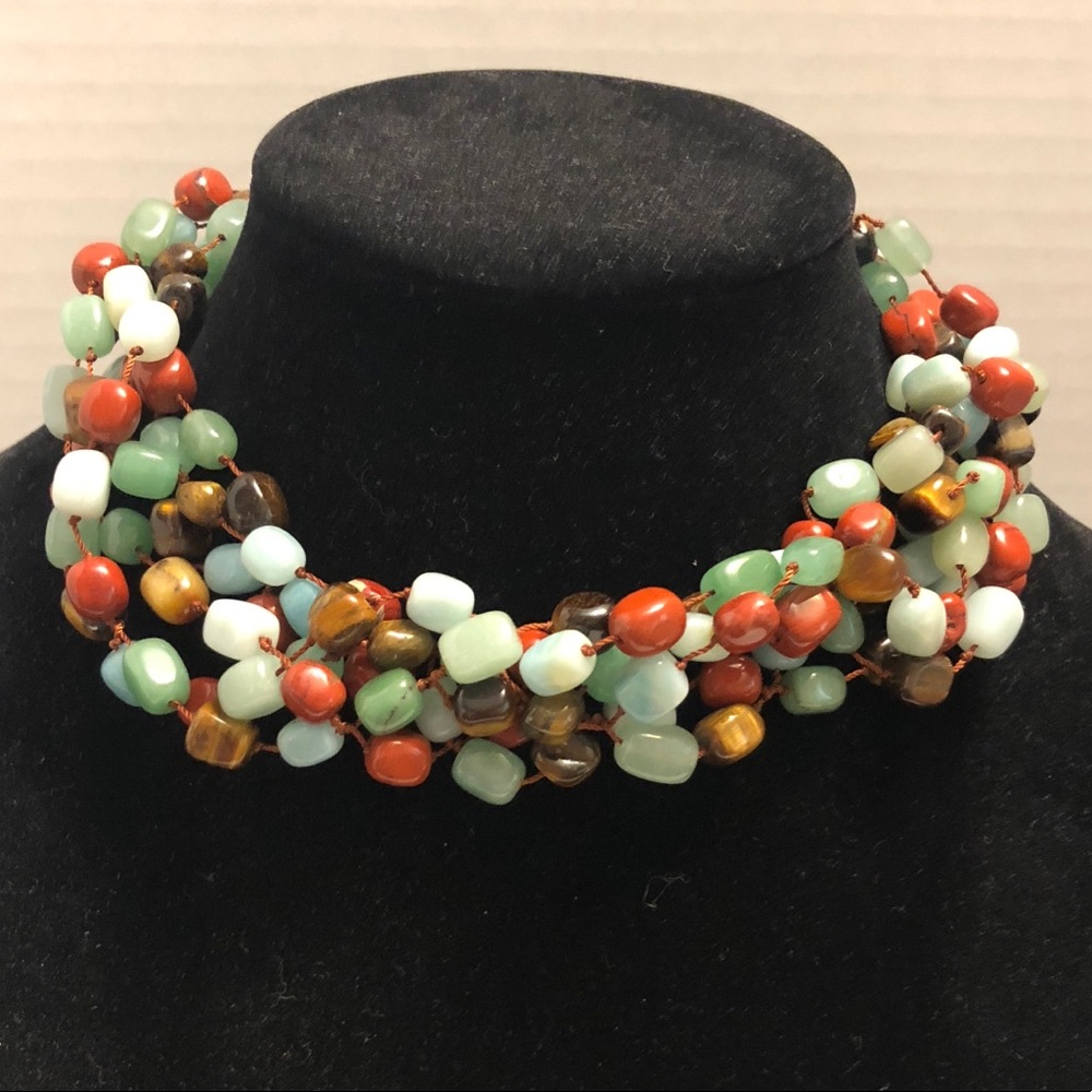 Stone Multicolored Beaded Necklace